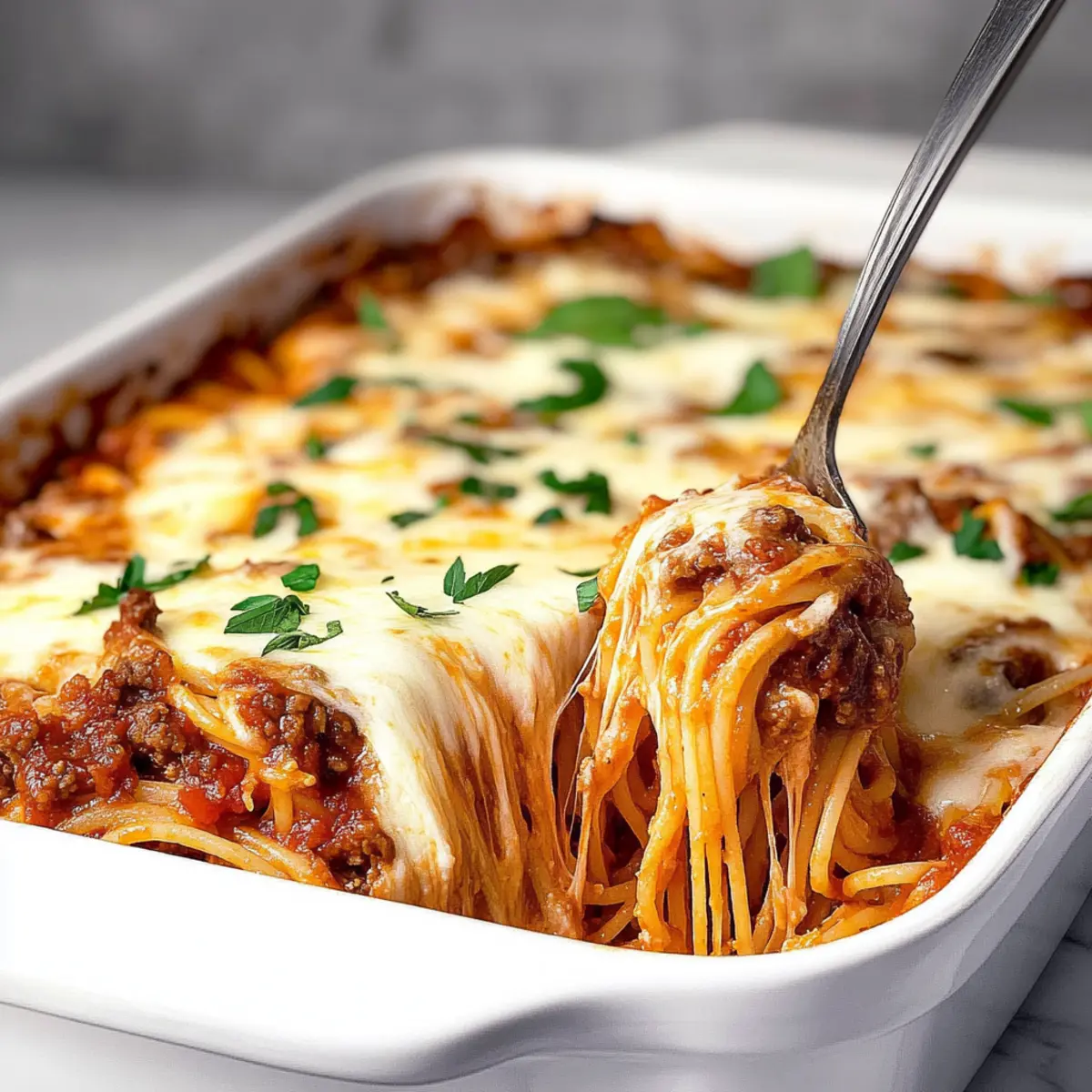 High Protein Spaghetti Casserole