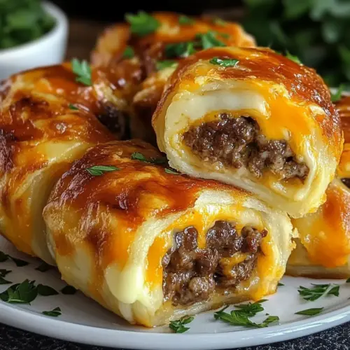 Garlic Butter Cheeseburger Rollups