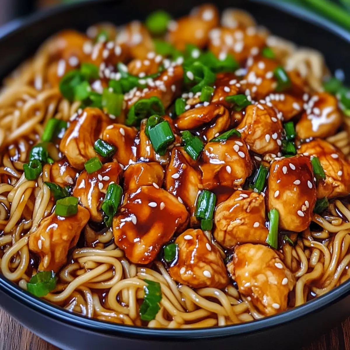 Sticky Garlic Chicken Noodles