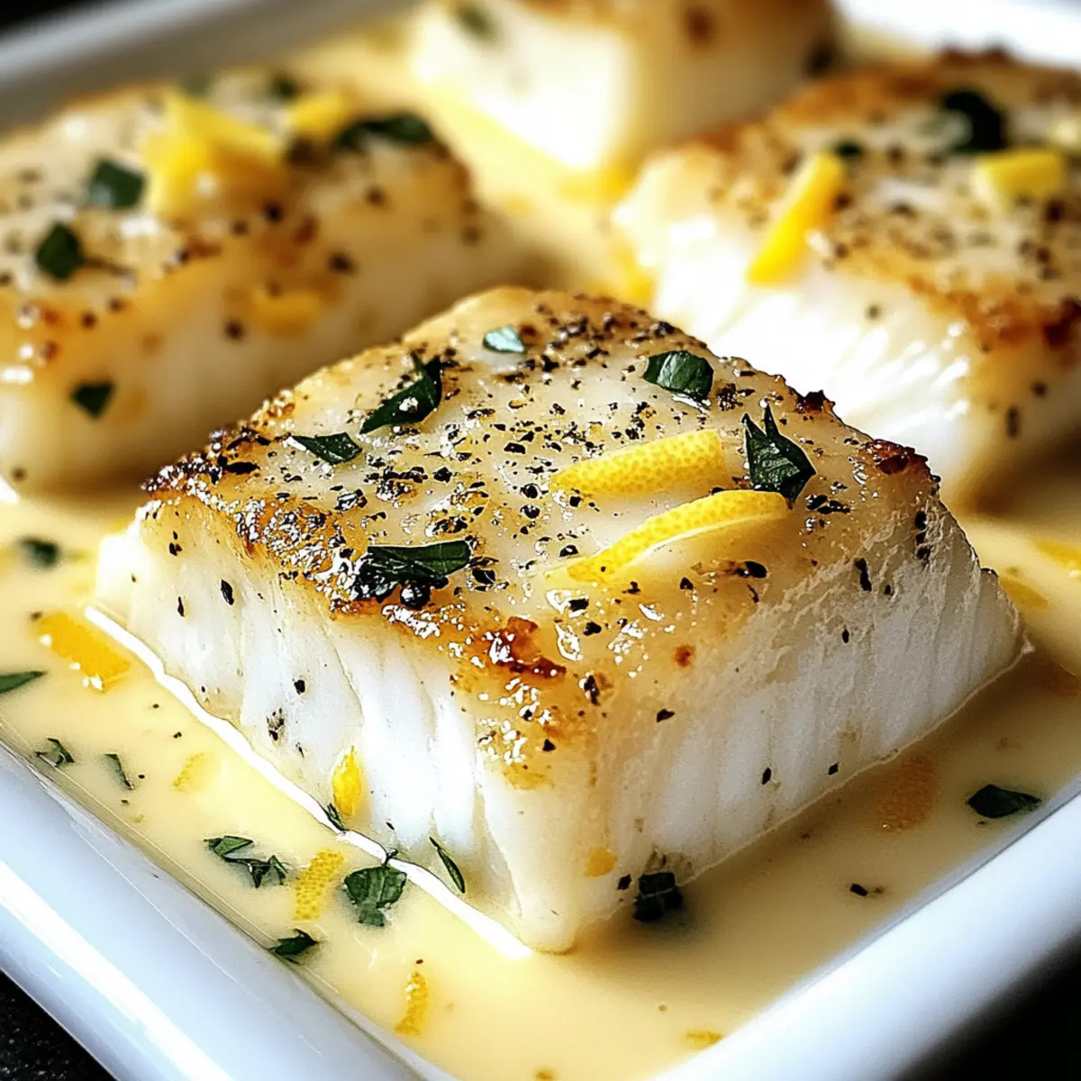 Baked Cod in Coconut Lemon Cream Sauce