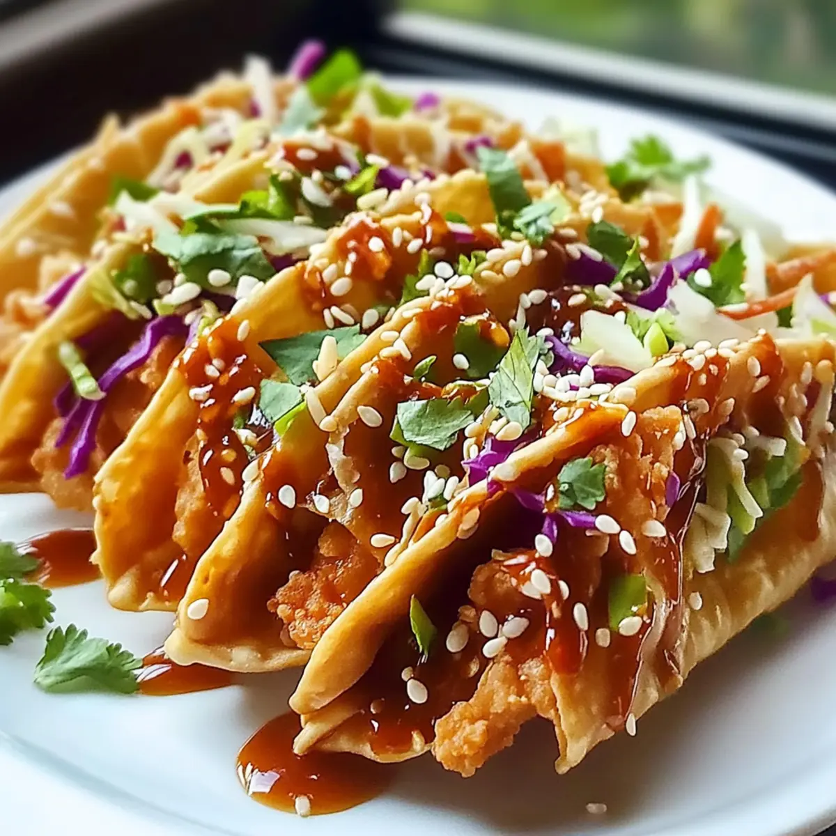 Crispy Chicken Wonton Tacos