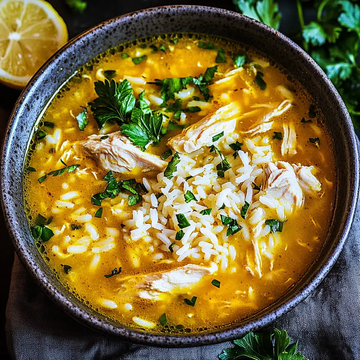 Lemon Ginger Turmeric Chicken and Rice Soup