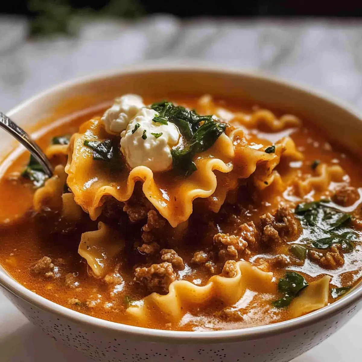 One Pot Lasagna Soup