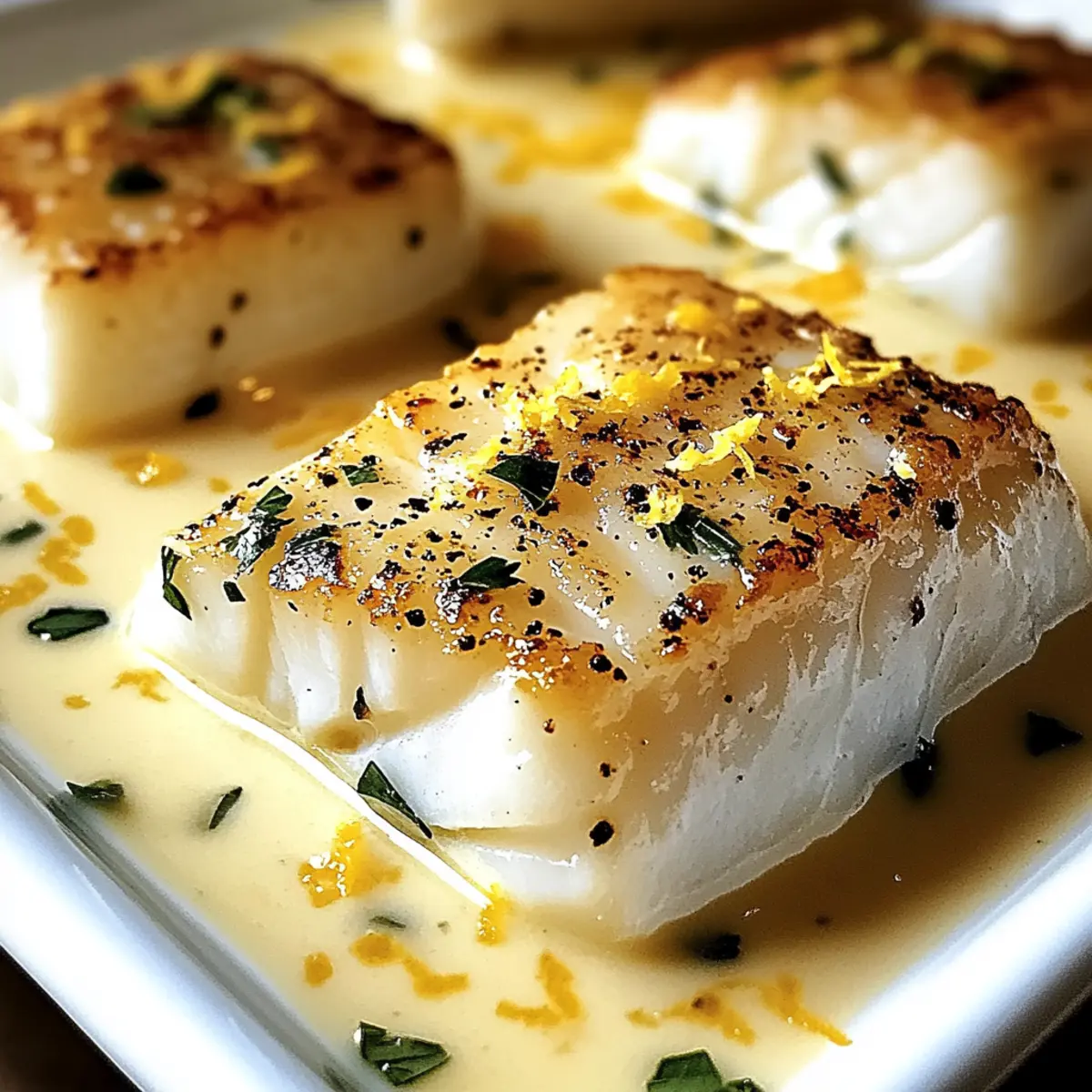 Cod in Coconut Lemon Cream Sauce