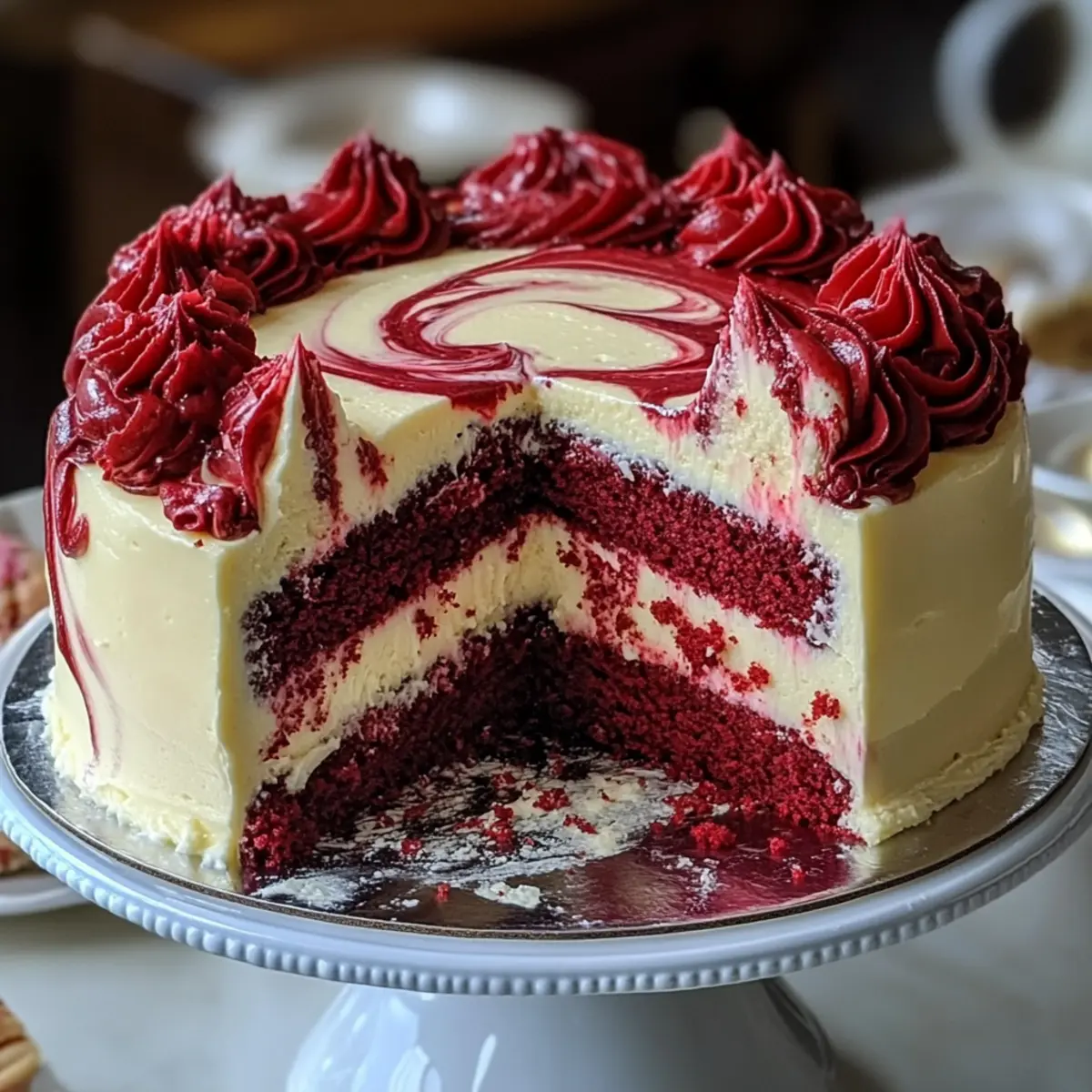 Red Velvet Cheesecake Swirl Cake