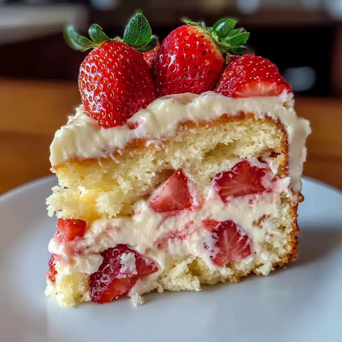 Strawberry Custard Delight Cake