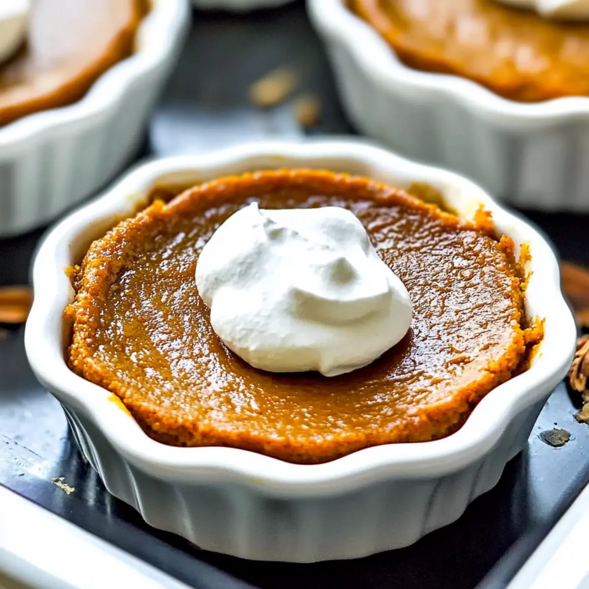 mini Keto Crustless Pumpkin Pie