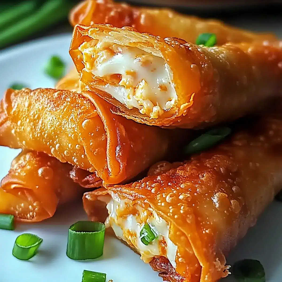 Crispy Buffalo Chicken Dip Egg Rolls