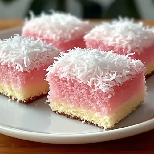 Pink Coconut Snowball Cake Bars