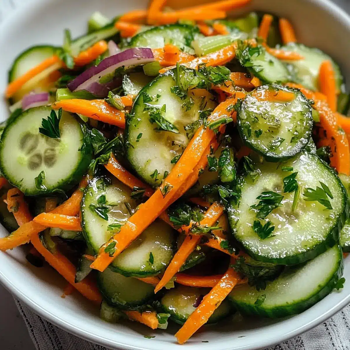 Crunchy Cucumber, Carrot and Celery Salad