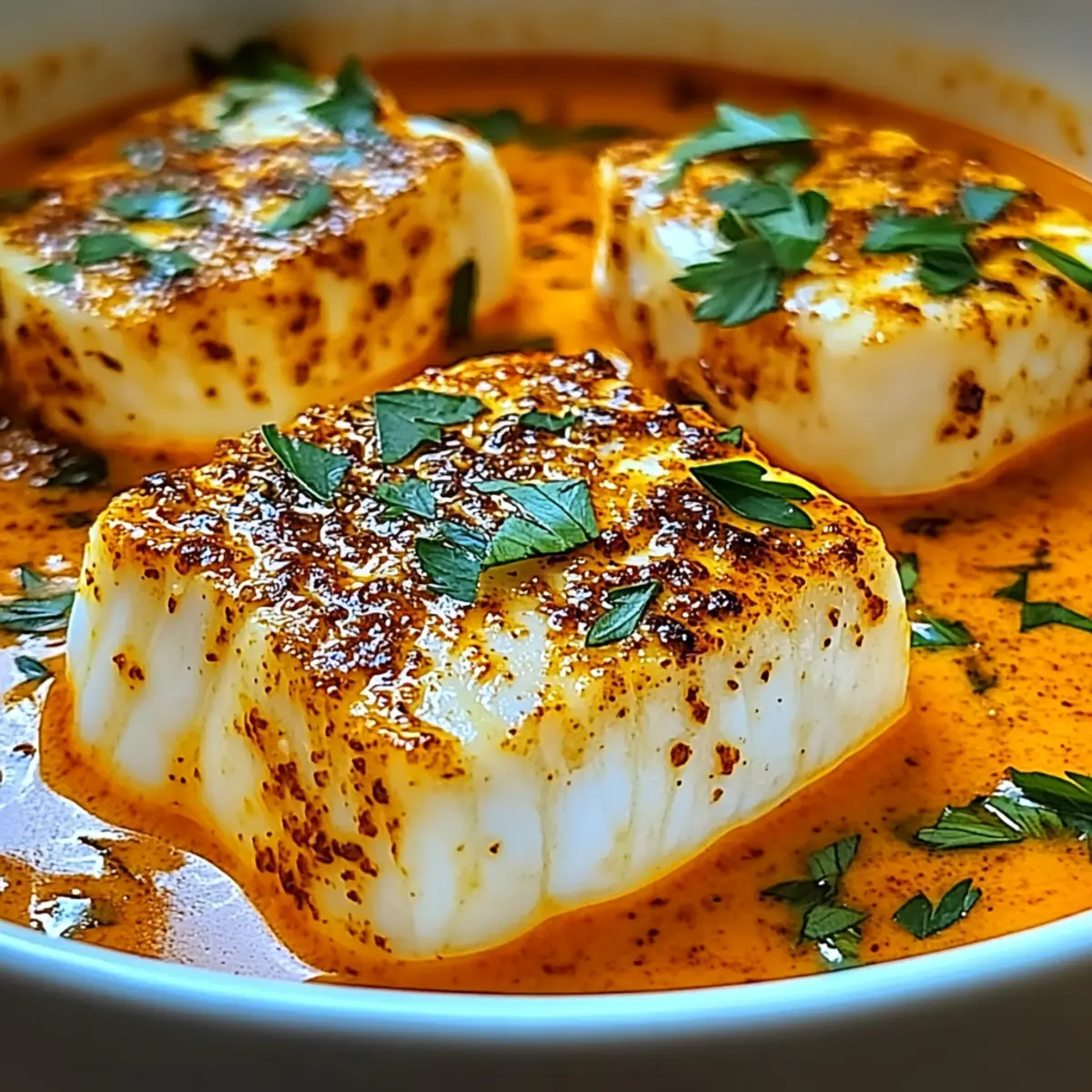 Cod in Roasted Red Pepper Sauce