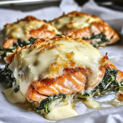 Baked Salmon with Spinach