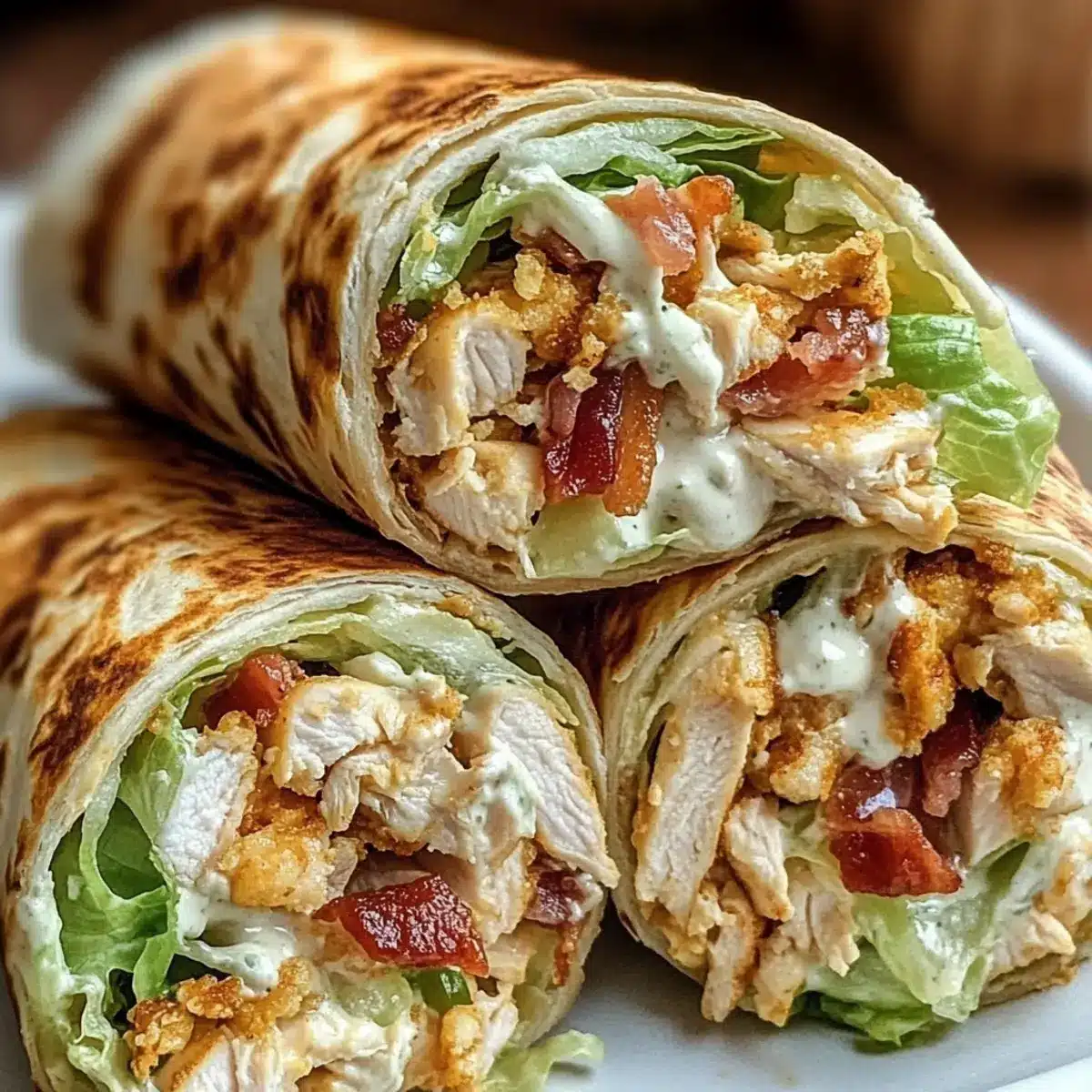 Crispy Bacon Chicken Ranch Wraps Recipe