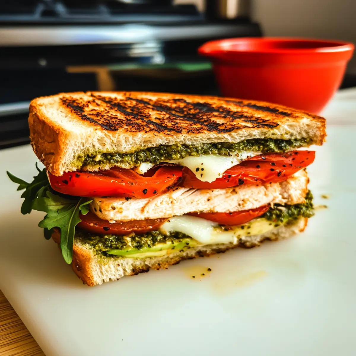 Loaded Chicken Pesto Panini