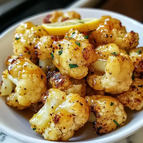 Vegan Lemon Pepper Glazed Cauliflower