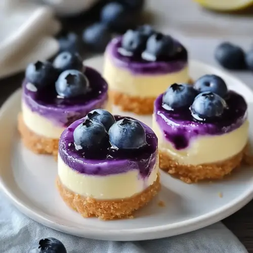 Mini Lemon Blueberry Cheesecakes