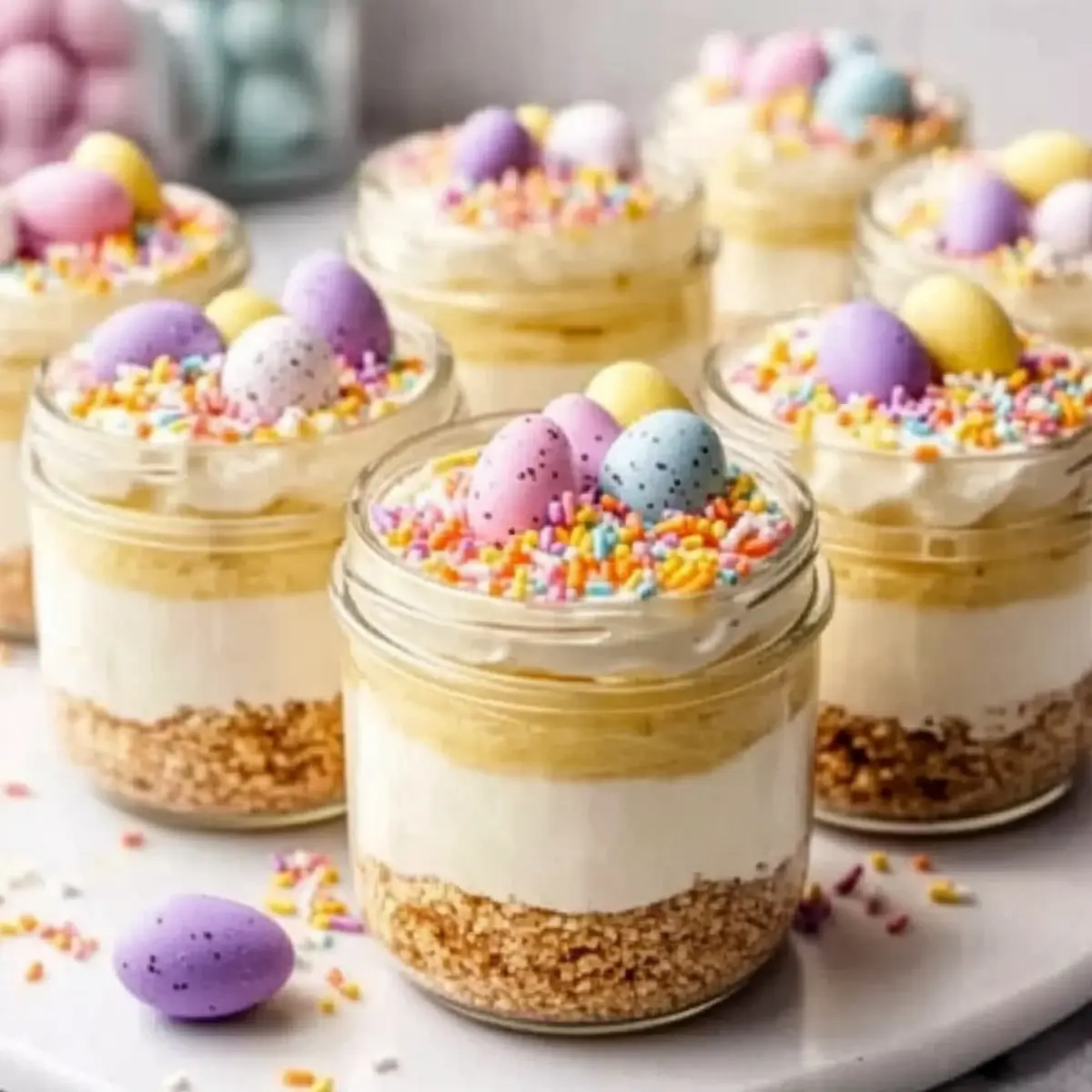 Mini Easter Cheesecake Jars