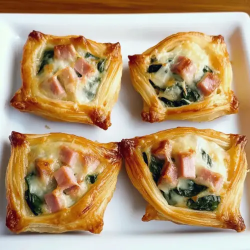 Ham Cheese & Spinach Puffs