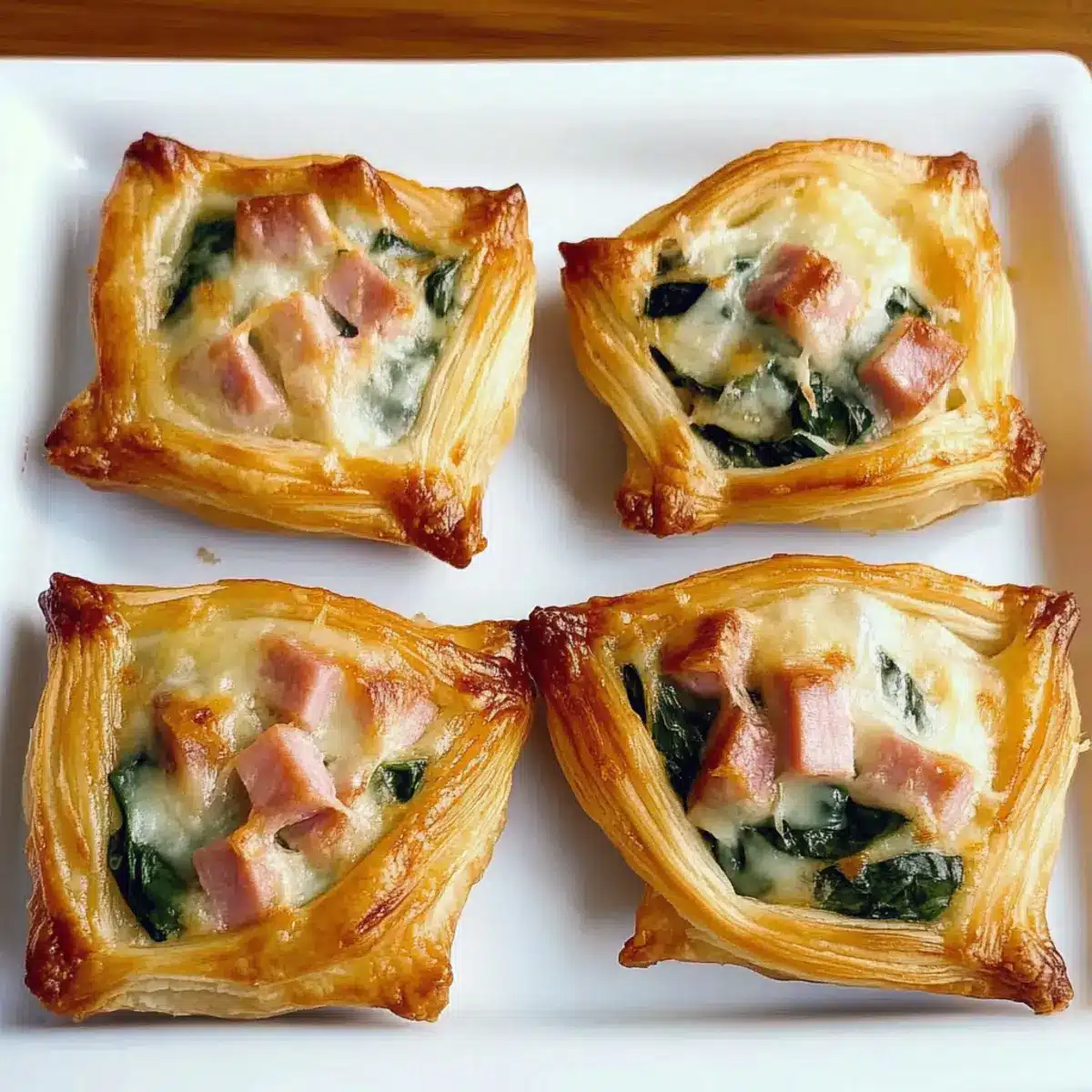 Ham Cheese & Spinach Puffs
