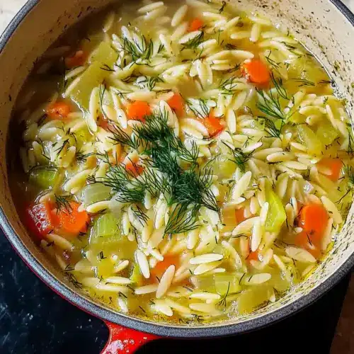 Orzo, Leek and Dill Soup