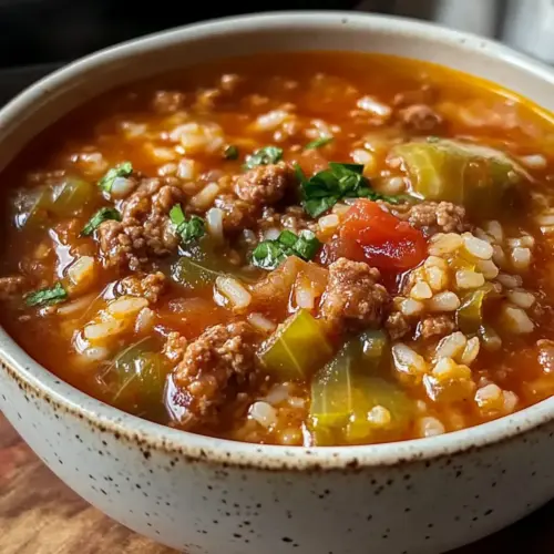 Cozy Crockpot Cabbage Roll Soup