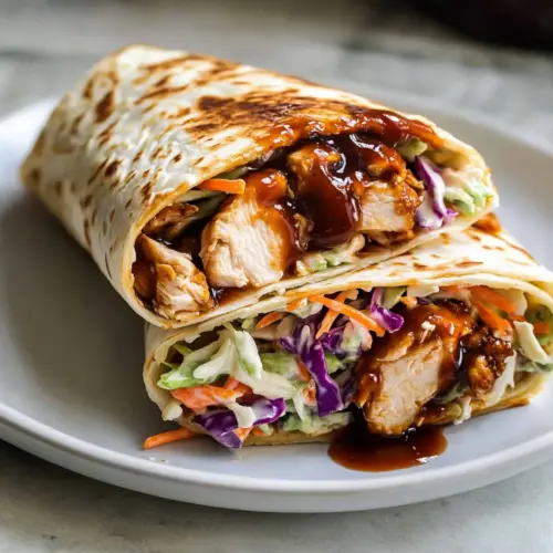 BBQ Chicken Coleslaw Wraps