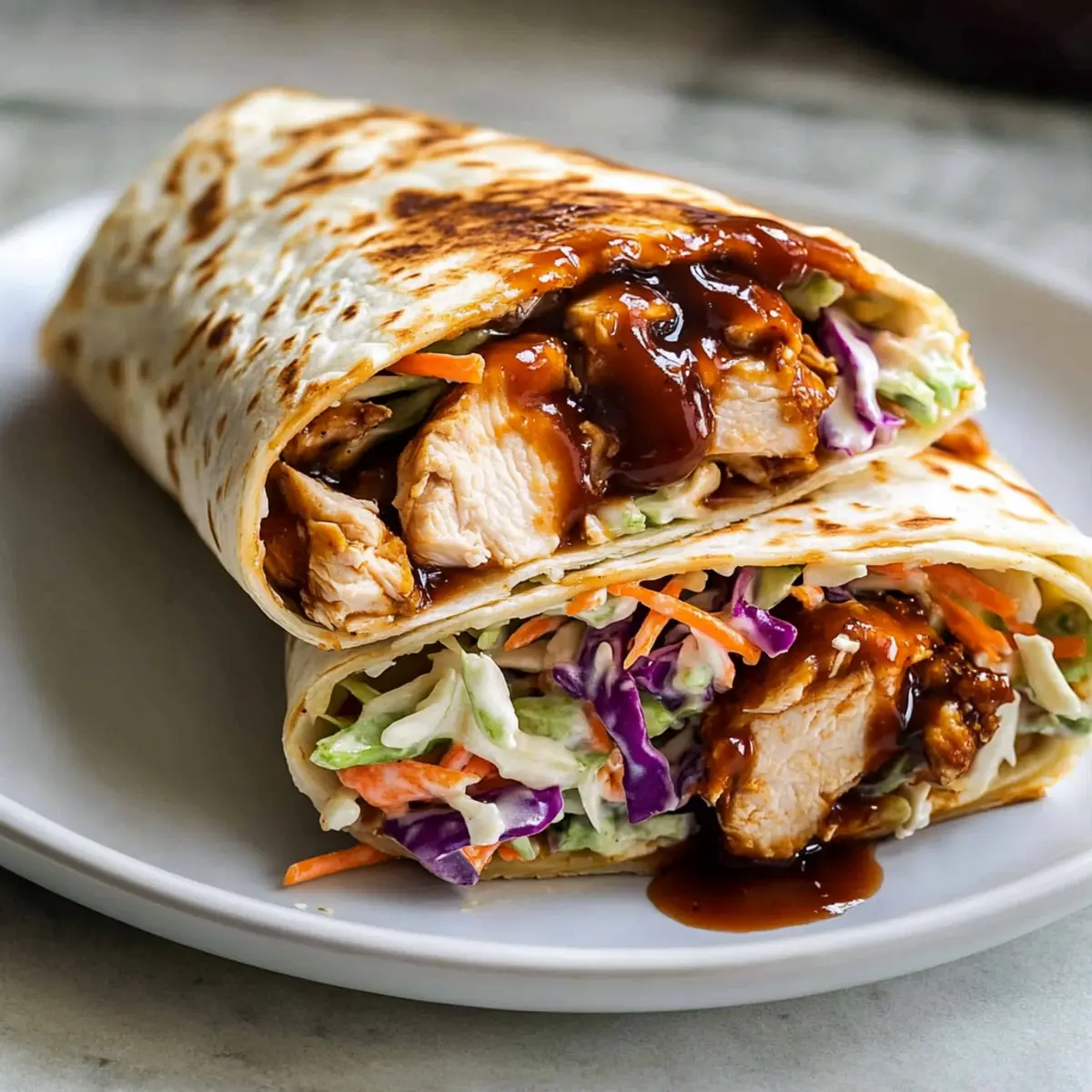 BBQ Chicken Coleslaw Wraps
