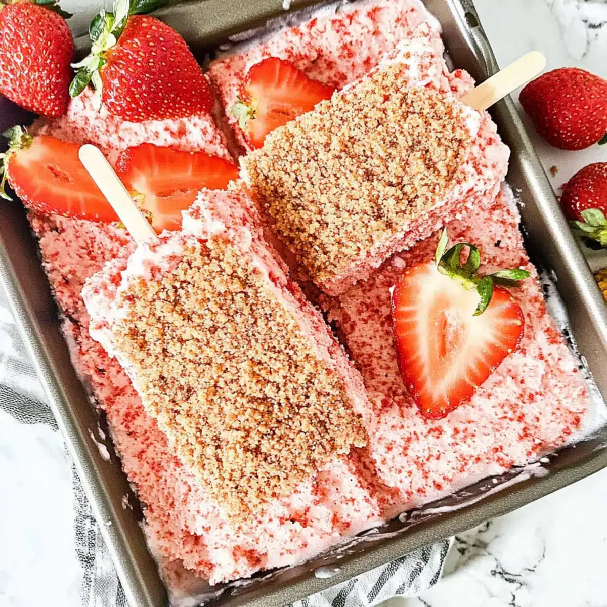 Strawberry Crunch Ice Cream Bars