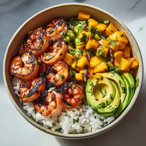 Charred Shrimp and Avocado Bowl