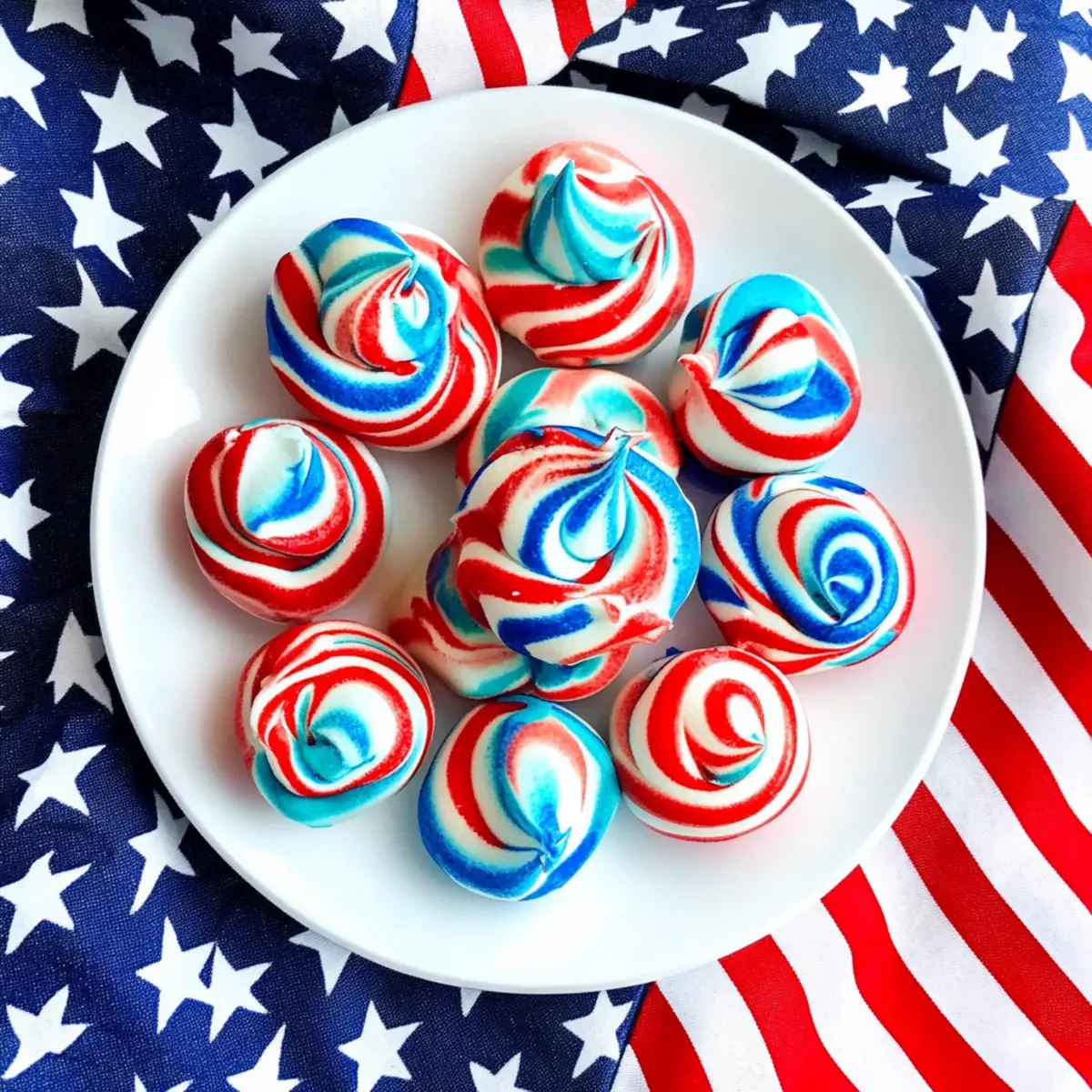 Patriotic Meringue Cookies