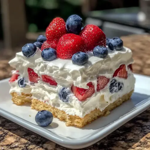 No-Bake Red White and Blue Icebox Cake