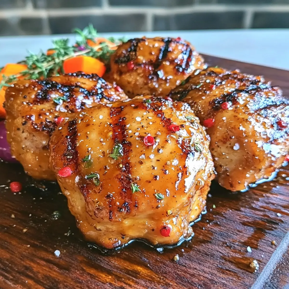 4th of July Grilled Honey Mustard Chicken Thighs