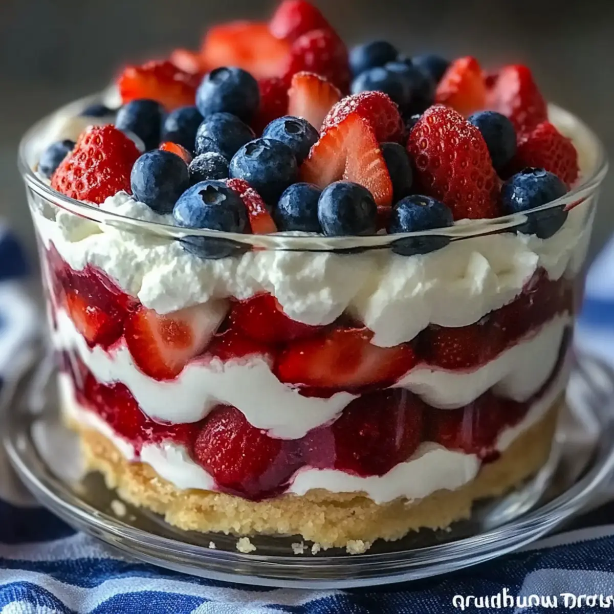 Red, White, and Blue Berry Trifle