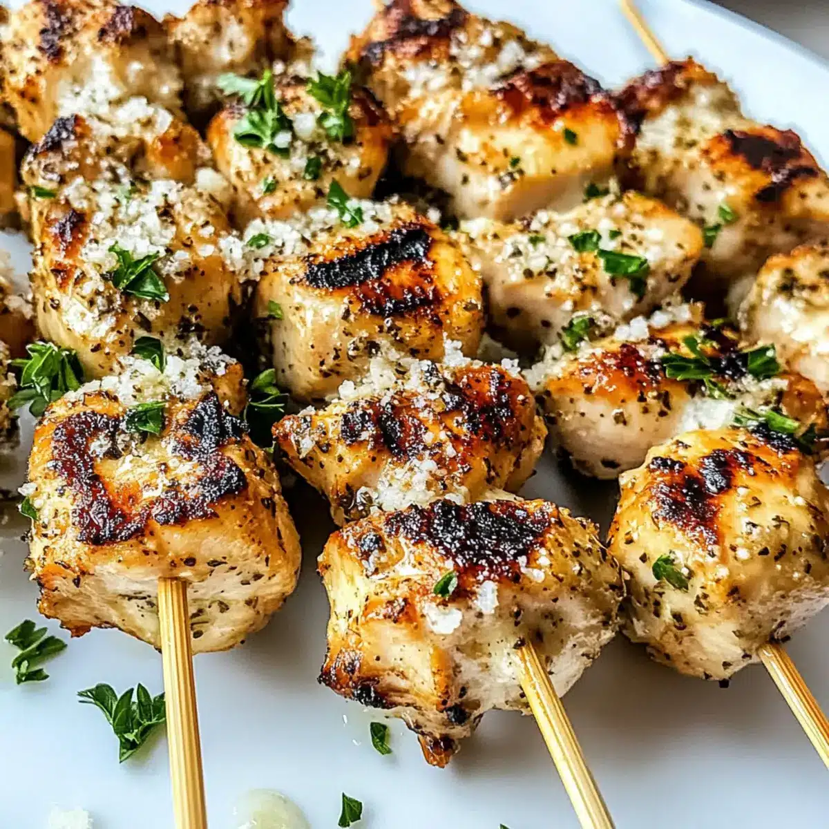 Ranch Garlic Parmesan Chicken Skewers