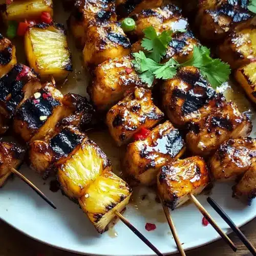 4th of July Grilled Pineapple Chicken Skewers