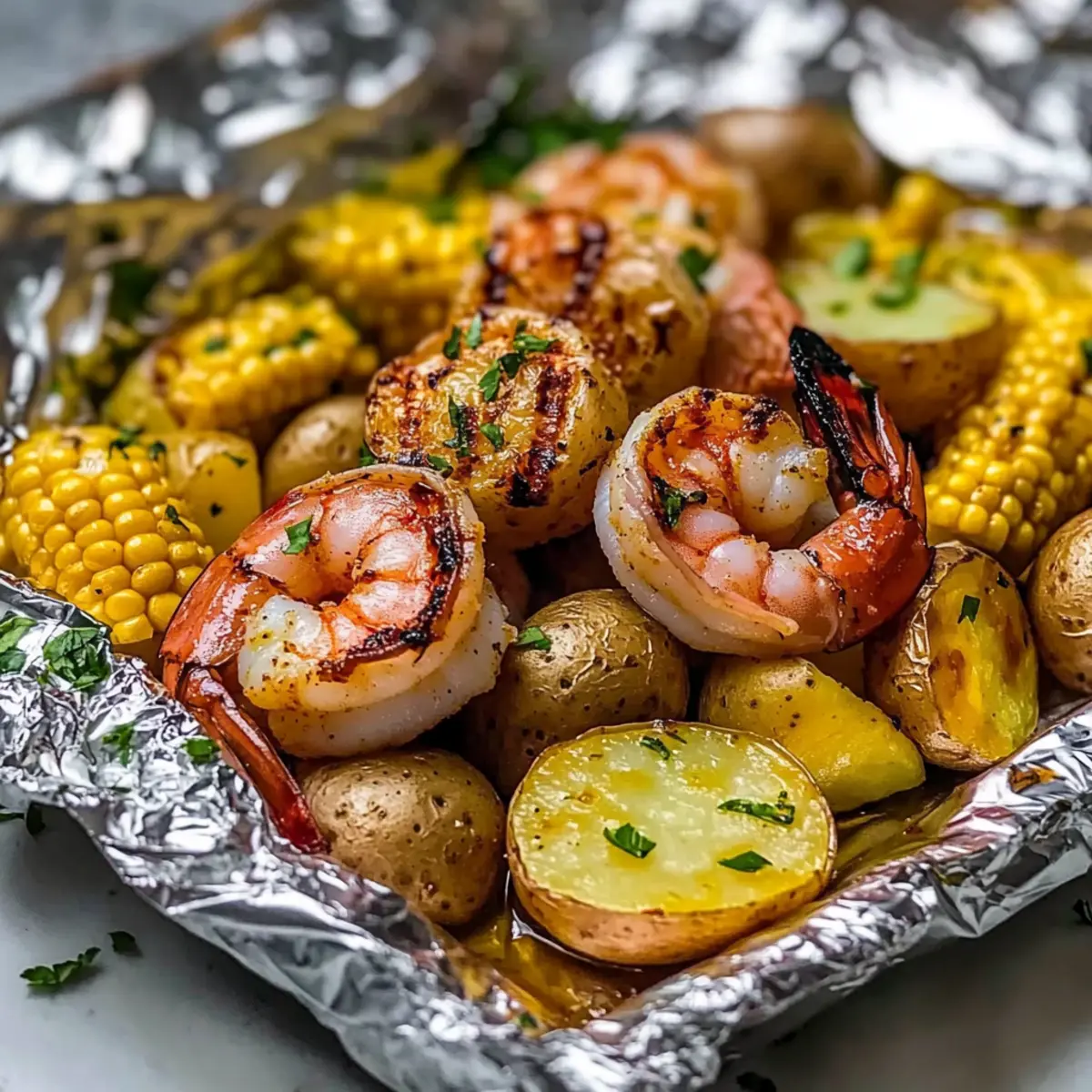 Spicy Grilled Shrimp in Foil