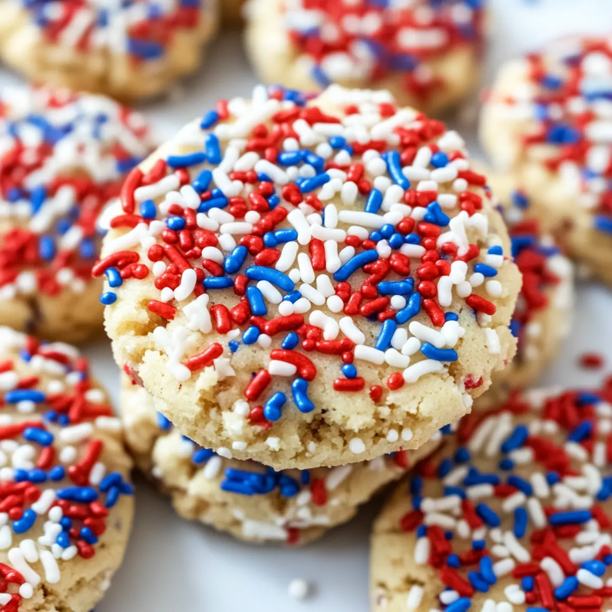 4th of July Sprinkle Cake Mix Cookies