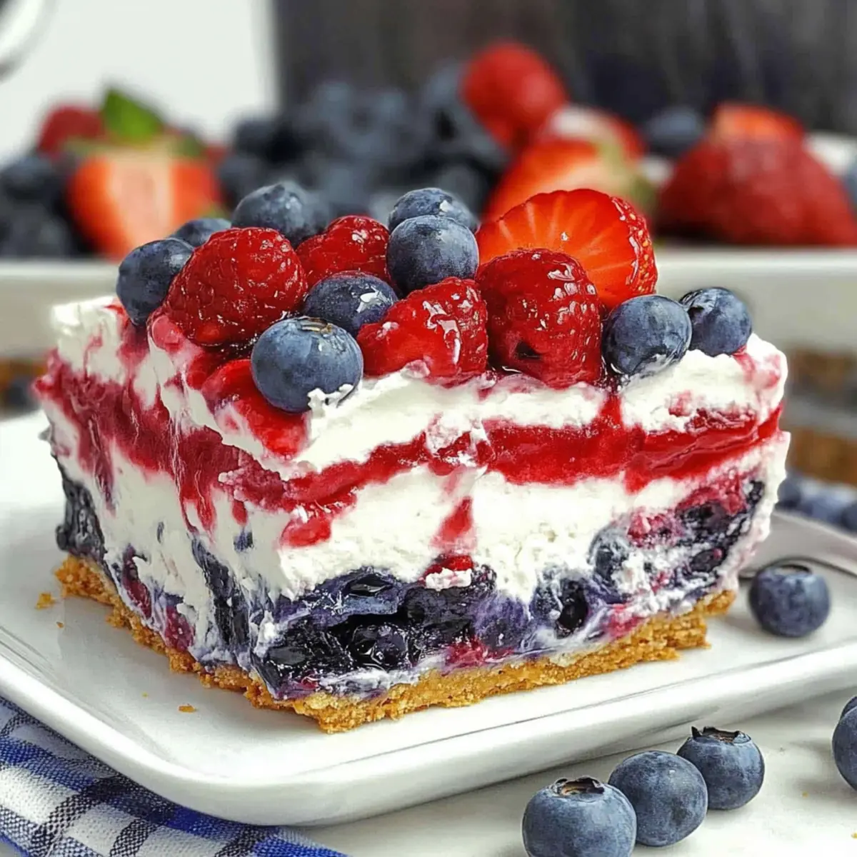 No Bake Summer Berry Lasagna