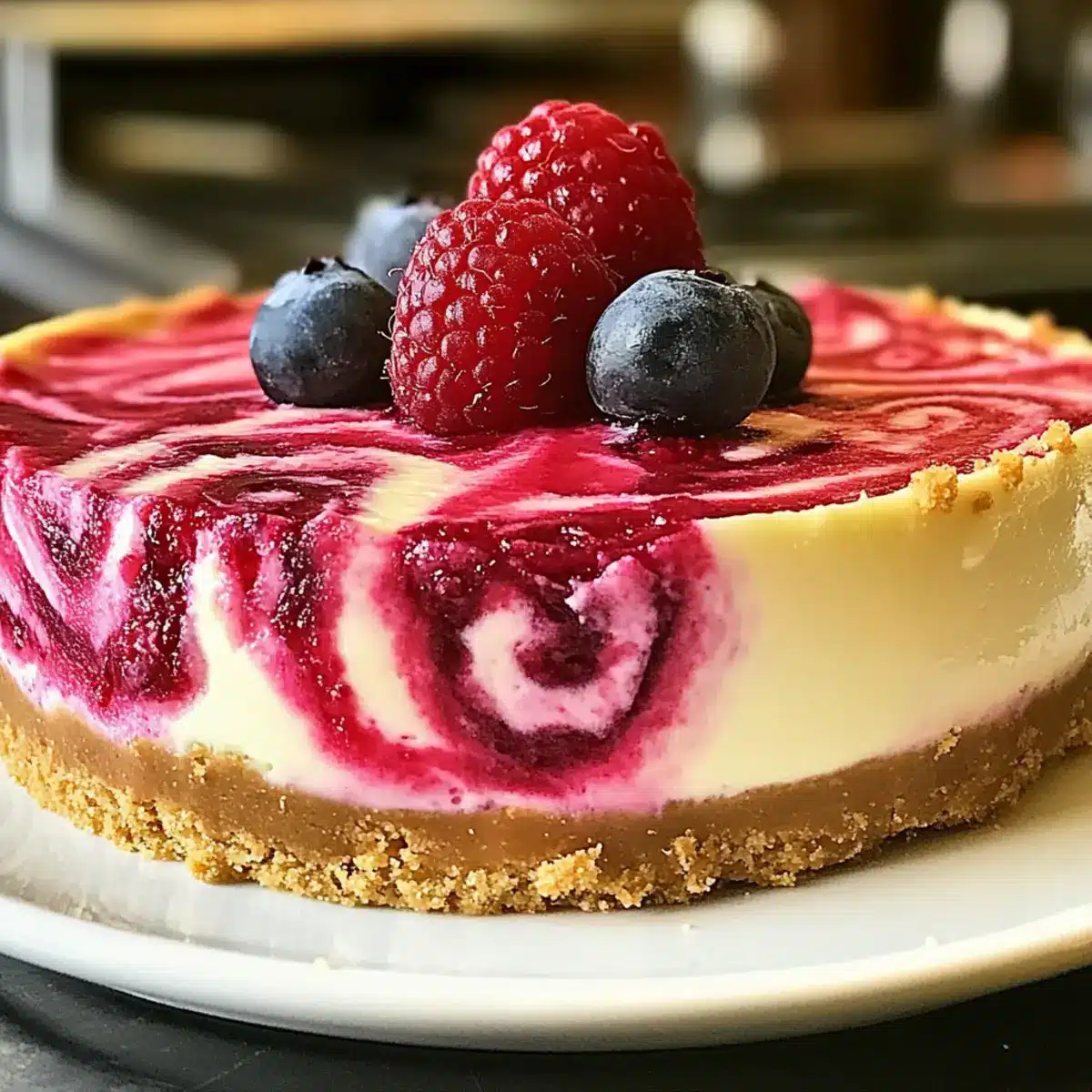 Baked Raspberry Cheesecake