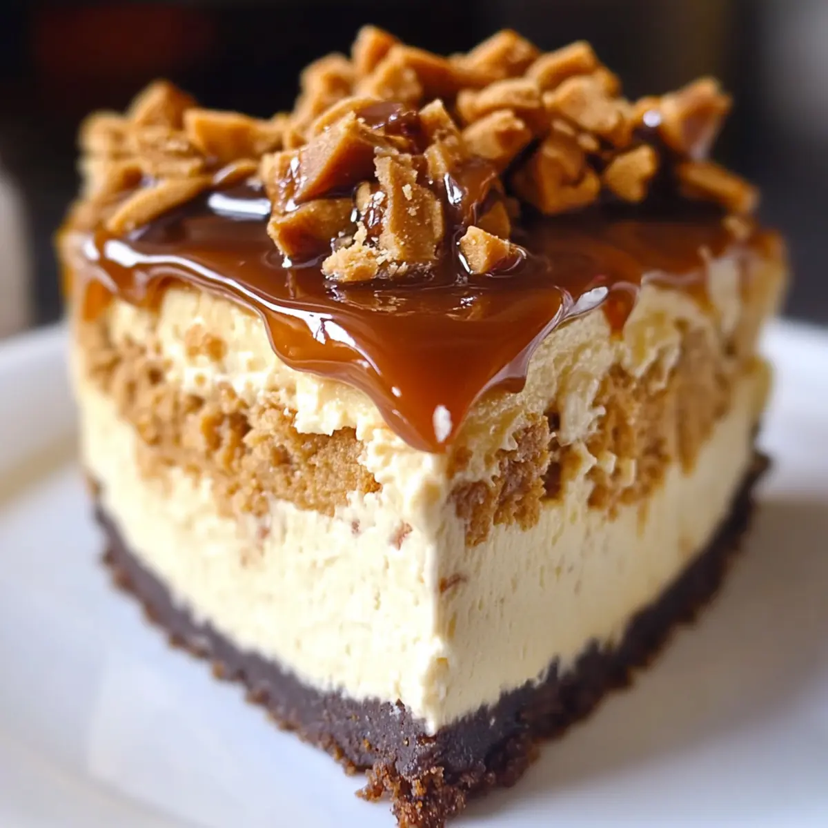 Caramel Toffee Crunch Cheesecake