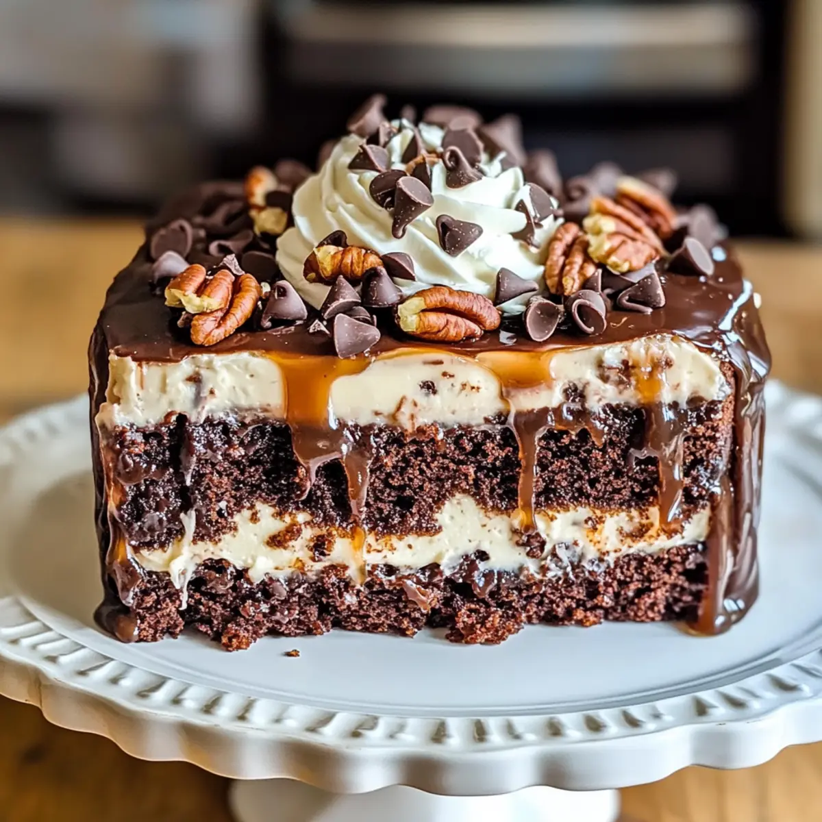 Turtle Chocolate Poke Cake