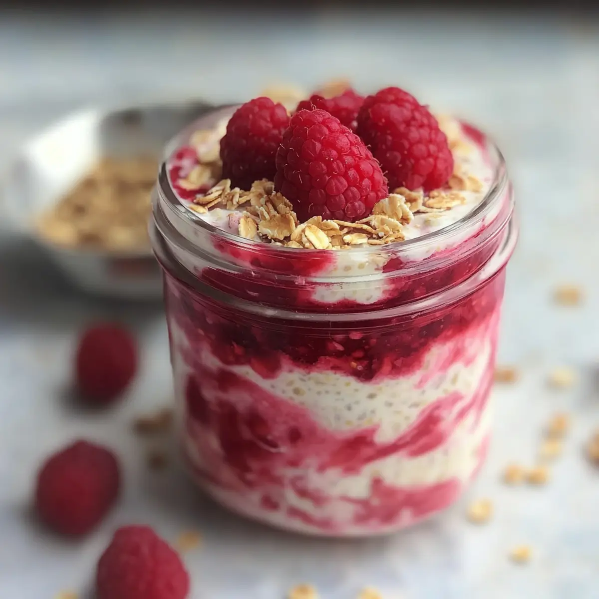 Raspberry Cheesecake Overnight Oats