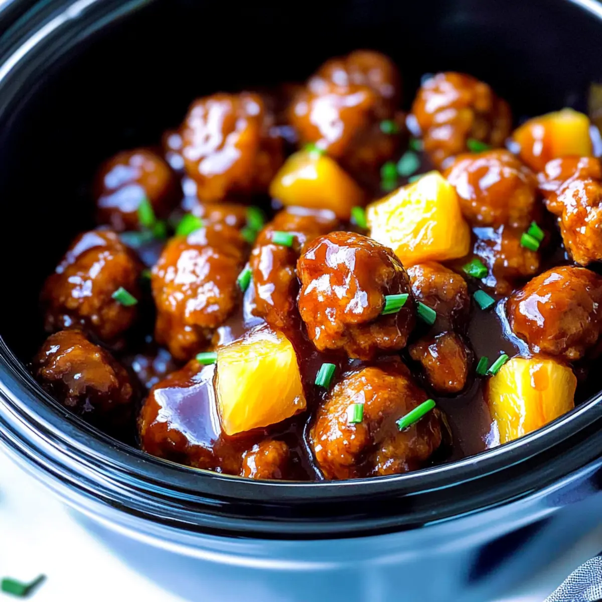 Crock Pot Hawaiian Meatballs