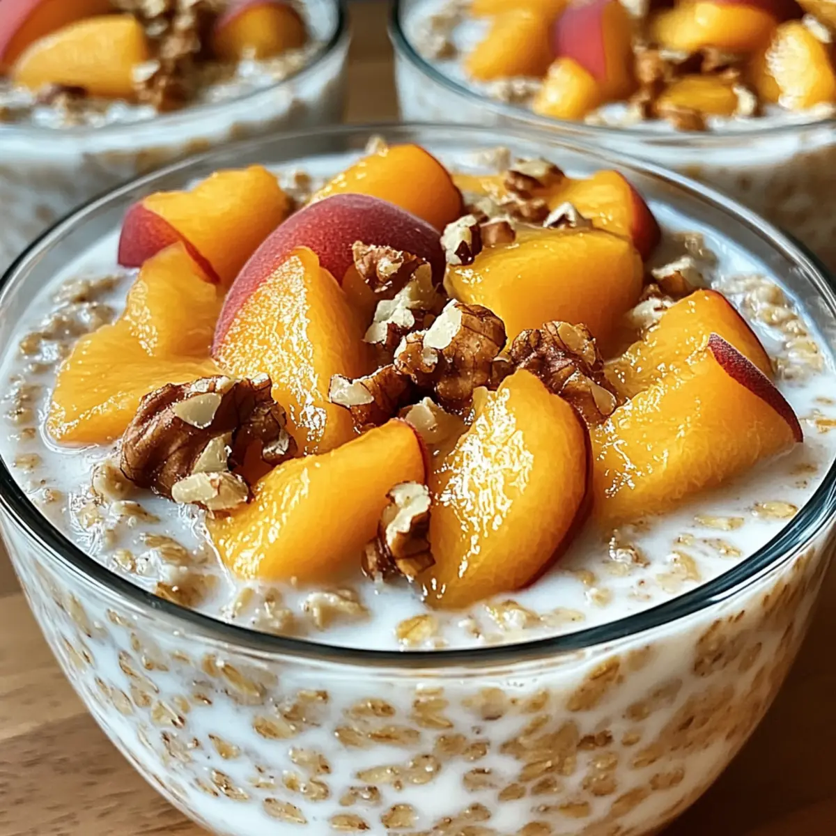 Peach Cobbler Overnight Oats
