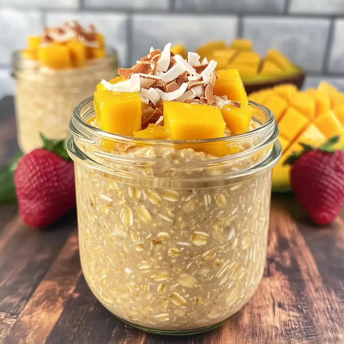 Mango-Coconut Overnight Protein Oats