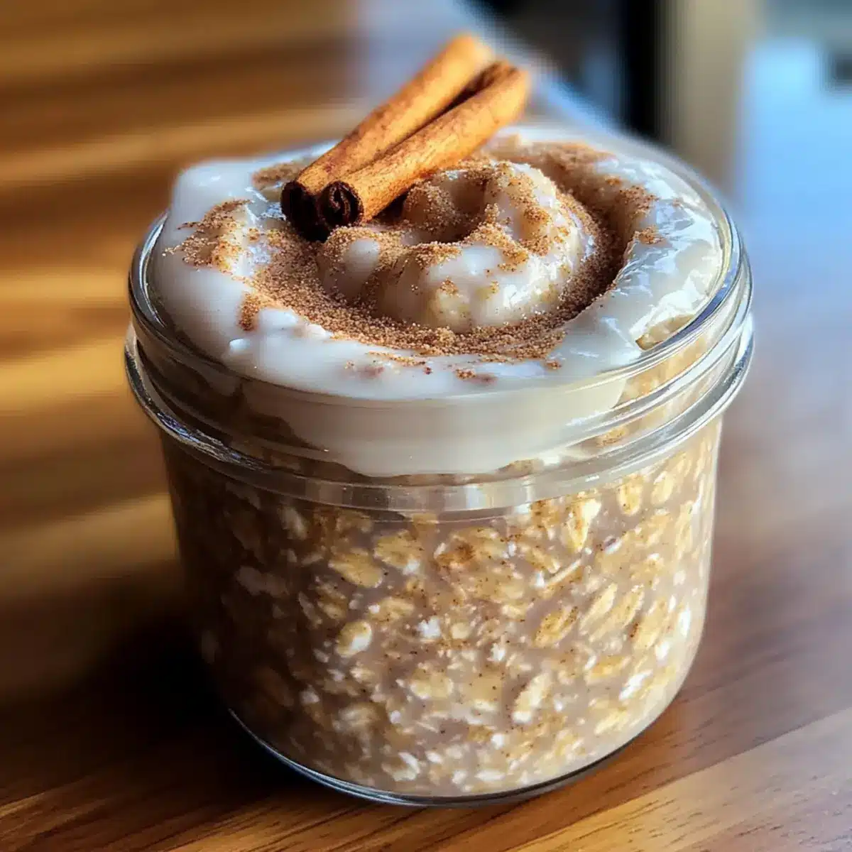 Cinnamon Roll Overnight Oatmeal