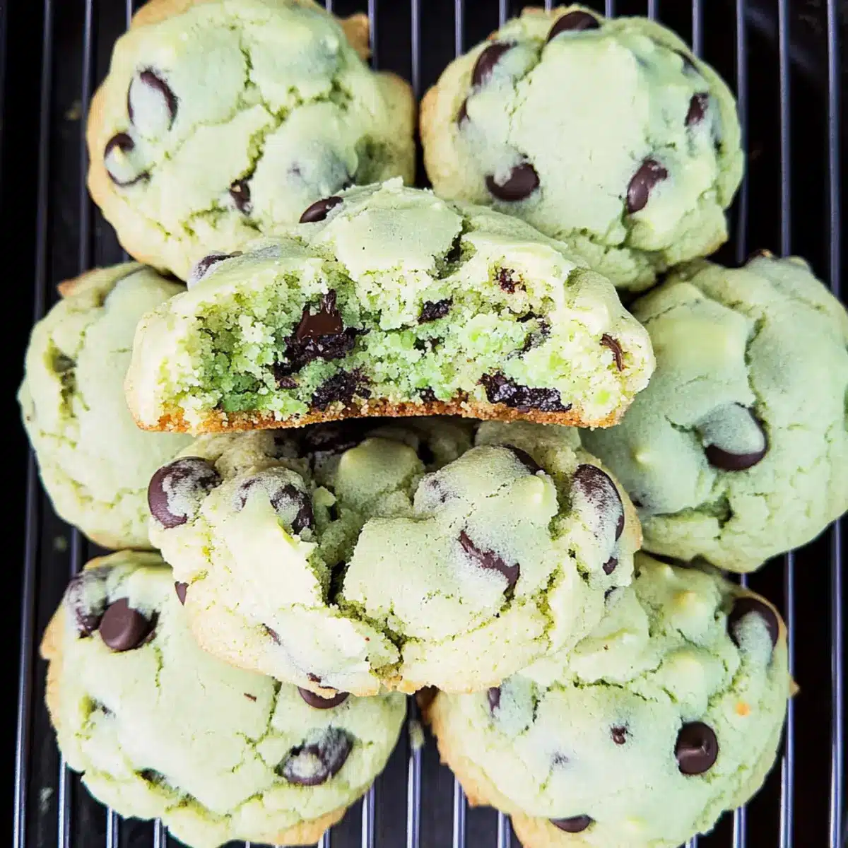Pistachio Pudding Cookies with Chocolate Chips