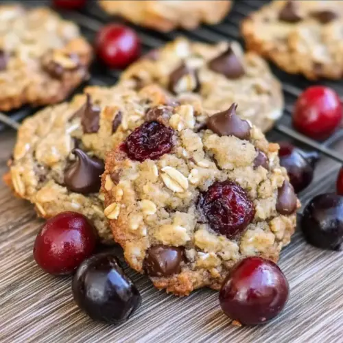 Dark Chocolate Cherry Oatmeal Cookies