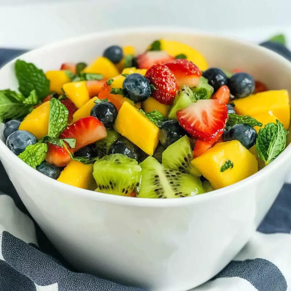 Kiwi Fruit Salad with Honey Lime Dressing