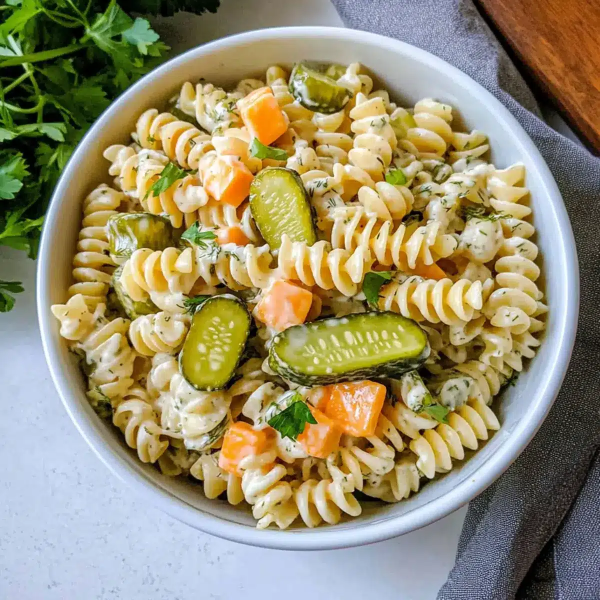 Dill Pickle Pasta Salad